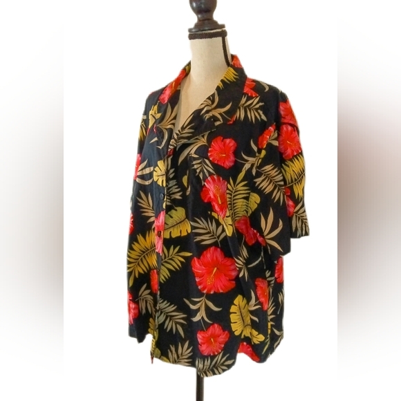 Vintage :: Classic Elements Hawaiian Tropical Button Up Shirt Short Sleeve - Picture 2 of 7